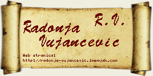 Radonja Vujančević vizit kartica